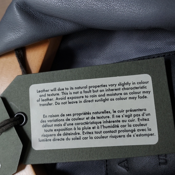 NWT Allsaints Dalby Biker leather jacket, grey steel, US 4 - Picture 7 of 7